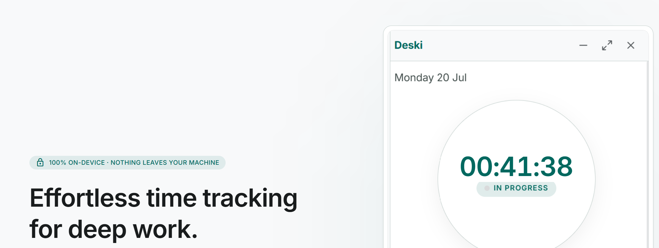 Deski app screenshot — light theme